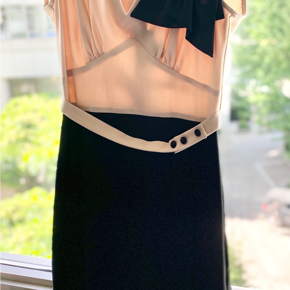 EUC Stop Staring brand: 1940s vintage -style  cream/black pin up dress (size s)